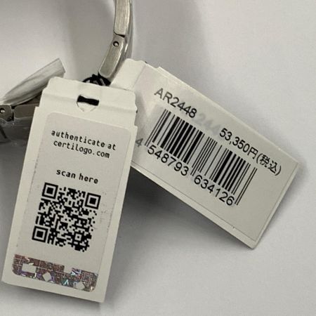 EMPORIO ARMANI エンポリオアルマーニ クロノグラフ クォーツ 腕時計  AR2448 シルバー x ネイビー 未使用
