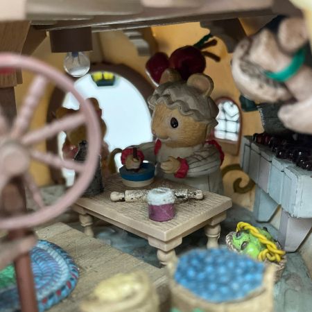  ENESCO エネスコ オルゴール Teapot ティーポット バンガロー ネズミの家族