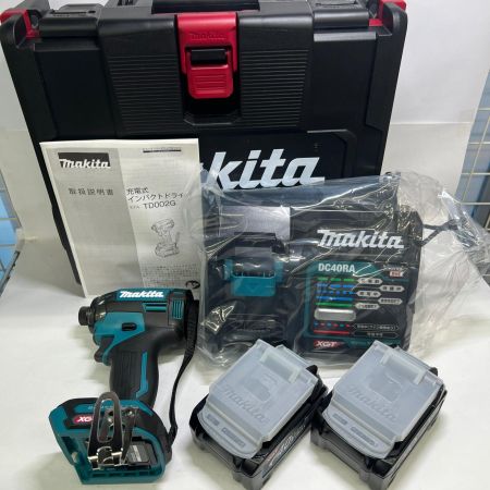  MAKITA マキタ 充電式インパクトドライバ 40Vmax2.5Ah バッテリ2本・充電器・ケース付 TD002GRDX ブルー 未使用品