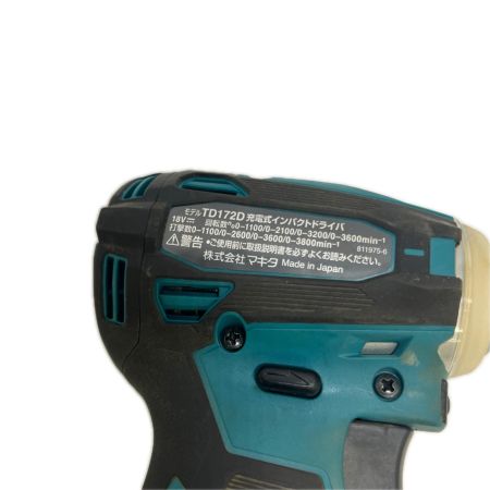  MAKITA マキタ 充電式インパクトドライバ 18V 6Ah バッテリ1本(充電回数78回） 充電器 付 TD172DRGX ブルー 程度Ｂ
