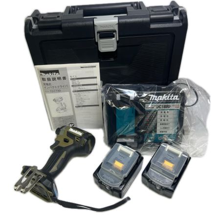  MAKITA マキタ 充電式インパクトドライバ 18V 6Ah バッテリ2本 充電器 ケース付 TD173DRGXO オリーブ 未使用品