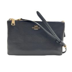 COACH コーチ レザー ショルダーバッグ F38273 ネイビー Bランク