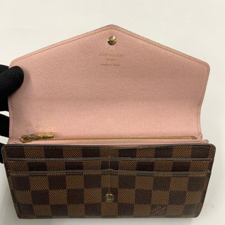  LOUIS VUITTON ルイヴィトン ダミエ ポルトフォイユ サラ 二つ折り長財布  N60114 ブラウン