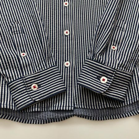 adabat アダバット ゴルフウェア レディース ADABAT NAVY 吸水速乾 サッカー長袖シャツ SIZE S BE119-84942 ネイビー