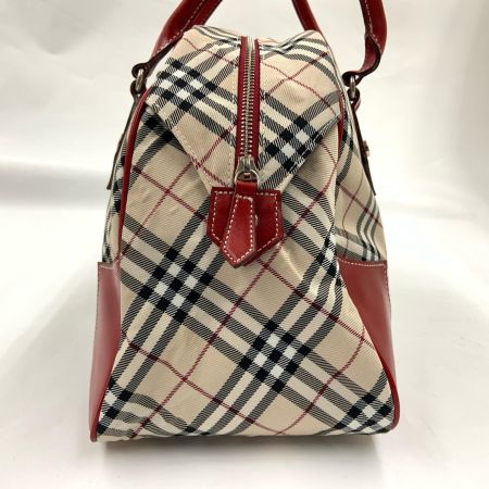 BURBERRY BLUE LABEL バーバリーブルーレーベル ノバチェック ハンドバッグ ベージュ  x レッド