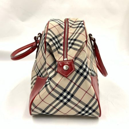 BURBERRY BLUE LABEL バーバリーブルーレーベル ノバチェック ハンドバッグ ベージュ  x レッド