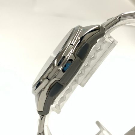 CASIO カシオ ウェーブセプター メンズ ソーラー電波クォーツ 腕時計 WVA-M600 シルバー x ネイビー