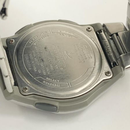 CASIO カシオ ウェーブセプター メンズ ソーラー電波クォーツ 腕時計 WVA-M600 シルバー x ネイビー