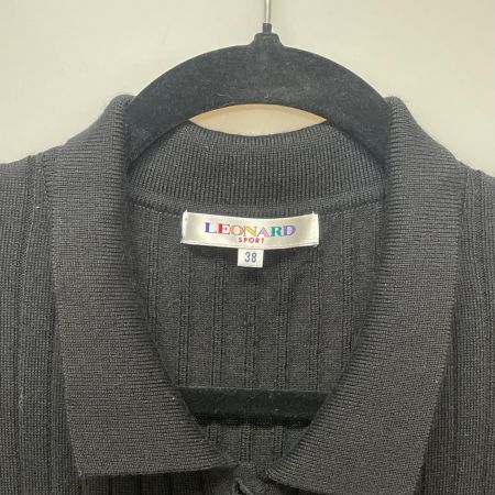 LEONARD レオナール レディース ニットワンピース スカートロゴ サイズ38 0549578 ブラック