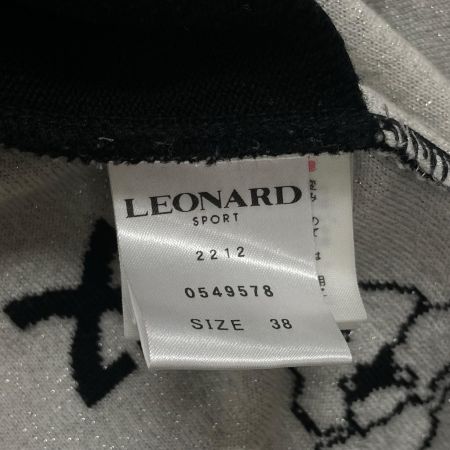 LEONARD レオナール レディース ニットワンピース スカートロゴ サイズ38 0549578 ブラック