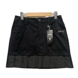 PING ピン ゴルフウェア レディース フェイクレイヤード プリーツ スカート SIZE L 622-5134200 ブラック Sランク