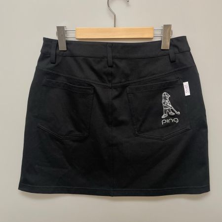 PING ピン ゴルフウェア レディース フェイクレイヤード プリーツ スカート SIZE L 622-5134200 ブラック