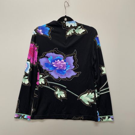 LEONARD レオナール レディース カットソー 花柄 ハイネック size36 ブラック