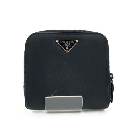 PRADA プラダ ナイロン ラウンドファスナー 二つ折り財布 ブラック 現状渡し