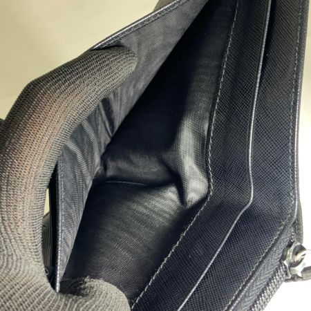 PRADA プラダ ナイロン ラウンドファスナー 二つ折り財布 ブラック 現状渡し