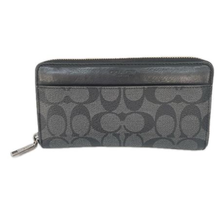 COACH コーチ ラウンドファスナー長財布 シグネチャー  F58112 ブラック
