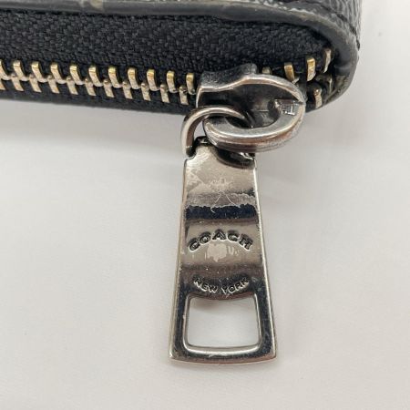 COACH コーチ ラウンドファスナー長財布 シグネチャー  F58112 ブラック