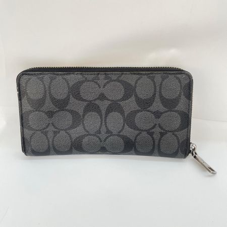 COACH コーチ ラウンドファスナー長財布 シグネチャー  F58112 ブラック
