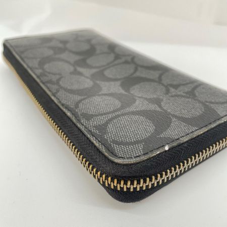 COACH コーチ ラウンドファスナー長財布 シグネチャー  F58112 ブラック