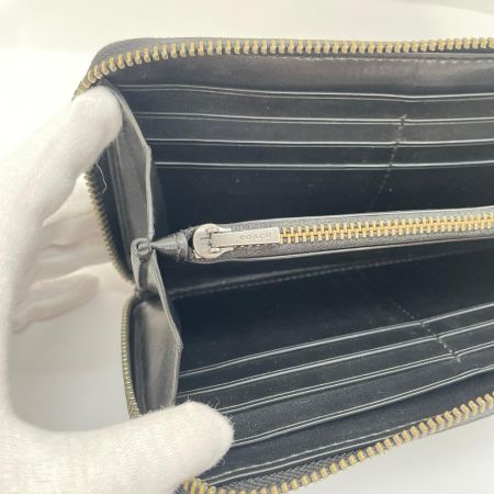 COACH コーチ ラウンドファスナー長財布 シグネチャー  F58112 ブラック