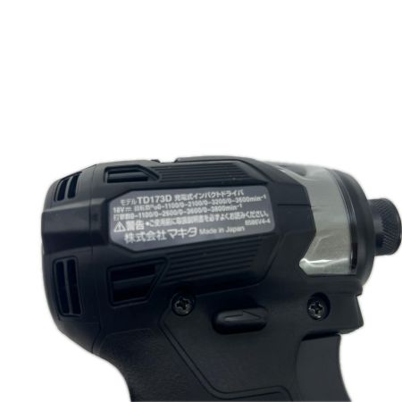 MAKITA マキタ 充電式インパクトドライバ 18V 6Ah バッテリ2本・充電器 ケース付  TD173DRGXB ブラック 未使用品