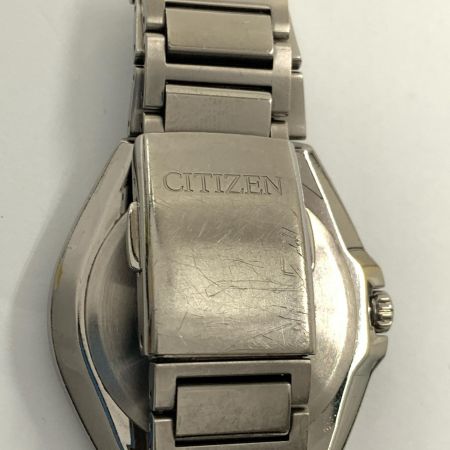 CITIZEN シチズン アテッサ エコドライブ チタン ソーラー電波 腕時計 H128-R006860 シルバー x ネイビー 現状渡し 