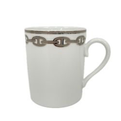 HERMES エルメス 食器 マグカップ シェーヌダンクル プラチナ Aランク