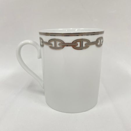 HERMES エルメス 食器 マグカップ シェーヌダンクル プラチナ