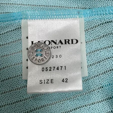 LEONARD レオナール LEONARD SPORT レディース 薄手 サマーニットカーディガン size42 スカイブルー