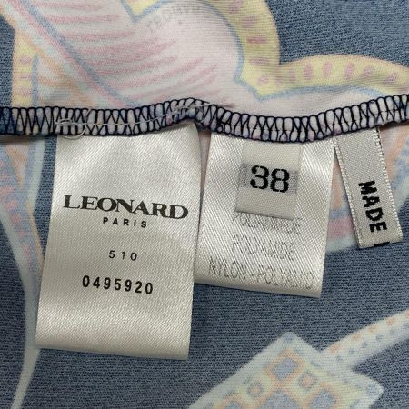 LEONARD レオナール LEONARD FUCHSIA レディース 半袖カットソー ボタニカル柄 size38 ネイビー