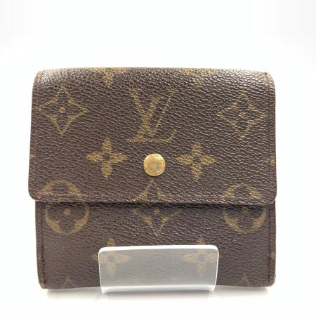 LOUIS VUITTON ルイヴィトン モノグラム ポルトモネビエカルトクレディ Wホック 財布 M61652 ブラウン 現状渡し