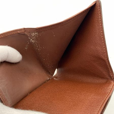 LOUIS VUITTON ルイヴィトン モノグラム ポルトモネビエカルトクレディ Wホック 財布 M61652 ブラウン 現状渡し