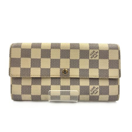 LOUIS VUITTON ルイヴィトン ダミエ アズール ポルトフォイユ サラ 二つ折り長財布 N61735 ホワイト CA2009
