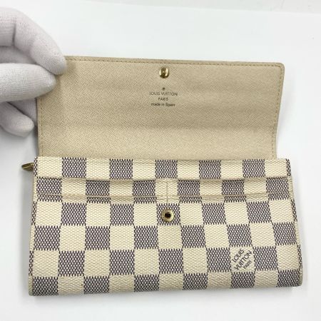 LOUIS VUITTON ルイヴィトン ダミエ アズール ポルトフォイユ サラ 二つ折り長財布 N61735 ホワイト CA2009