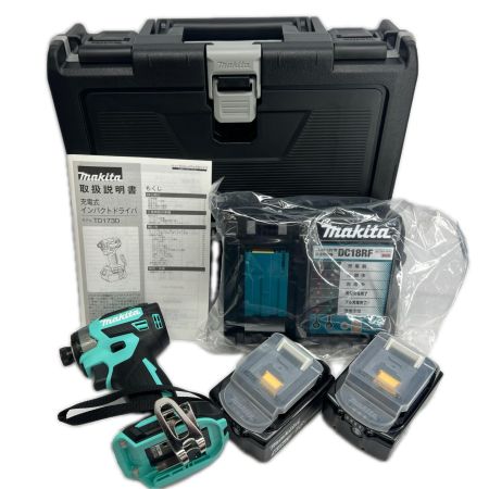 MAKITA マキタ 充電式インパクトドライバ 18V 6Ah バッテリ2本・充電器 ケース付 TD173DGXTB ターコイズブルー 未使用