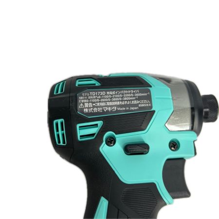 MAKITA マキタ 充電式インパクトドライバ 18V 6Ah バッテリ2本・充電器 ケース付 TD173DGXTB ターコイズブルー 未使用