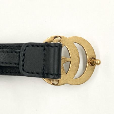 GUCCI グッチ GGマーモント ダブルG フェイクパール レザー バックルベルト ブラック