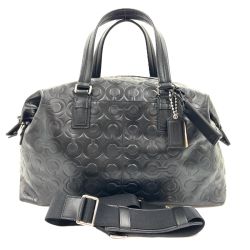 COACH コーチ オプアート ボストンバッグ ハンドバッグ  77182 ブラック Bランク