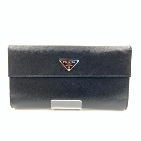 PRADA プラダ サフィアーノ トライアングルロゴ Wホック 二つ折り財布  長財布  1M1133 ブラック