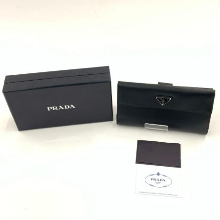 PRADA プラダ サフィアーノ トライアングルロゴ Wホック 二つ折り財布  長財布  1M1133 ブラック