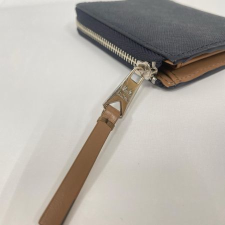 Paul Smith ポールスミス メンズ ブライトストライププラー L字ファスナー財布 ネイビー