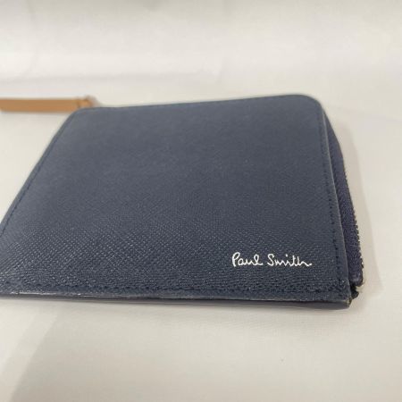 Paul Smith ポールスミス メンズ ブライトストライププラー L字ファスナー財布 ネイビー