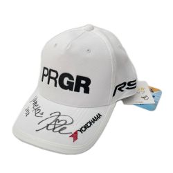 PRGR プロギア キャップ 直筆サイン 女子プロゴルフ 小林夢果 辻梨恵 サイン入り size フリーサイズ（56～60cm) ホワイト 未使用品 Sランク