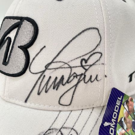 BRIDGESTONE GOLF キャップ ブリヂストン プロモデルキャップ ツアープロ直筆サイン入り 2018 size L(約57～60cm) ホワイト