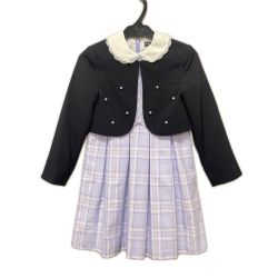 hiromichi nakano ヒロミチナカノ キッズ フォーマル 女の子 ジャケット付き ワンピース size130cm 222206604C ネイビー×パープル Aランク