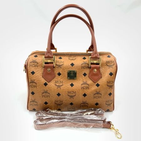 MCM エムシーエム ヴィセトス ロゴグラム ミニボストンバッグ  8423N ブラウン