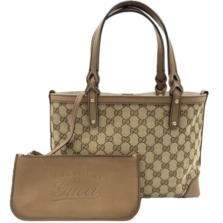 GUCCI グッチ GGキャンバス トートバッグ ハンドバッグ 269878 カーキ