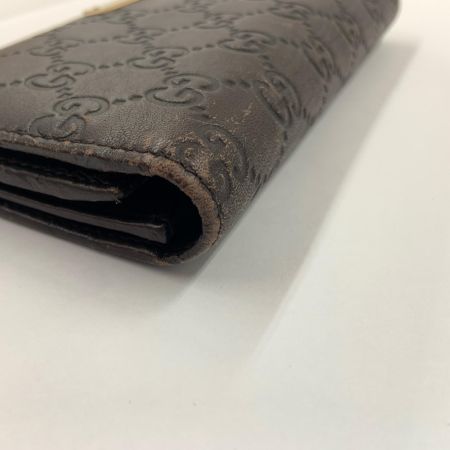 グッチシマ ロゴ GG レザー 長財布 244946-0416 ブラウン 現状渡し