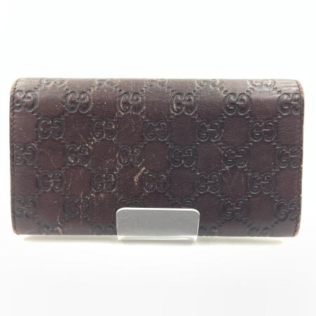 グッチシマ ロゴ GG レザー 長財布 244946-0416 ブラウン 現状渡し