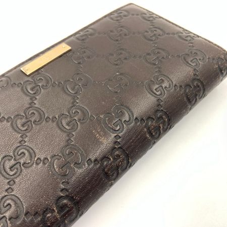 グッチシマ ロゴ GG レザー 長財布 244946-0416 ブラウン 現状渡し